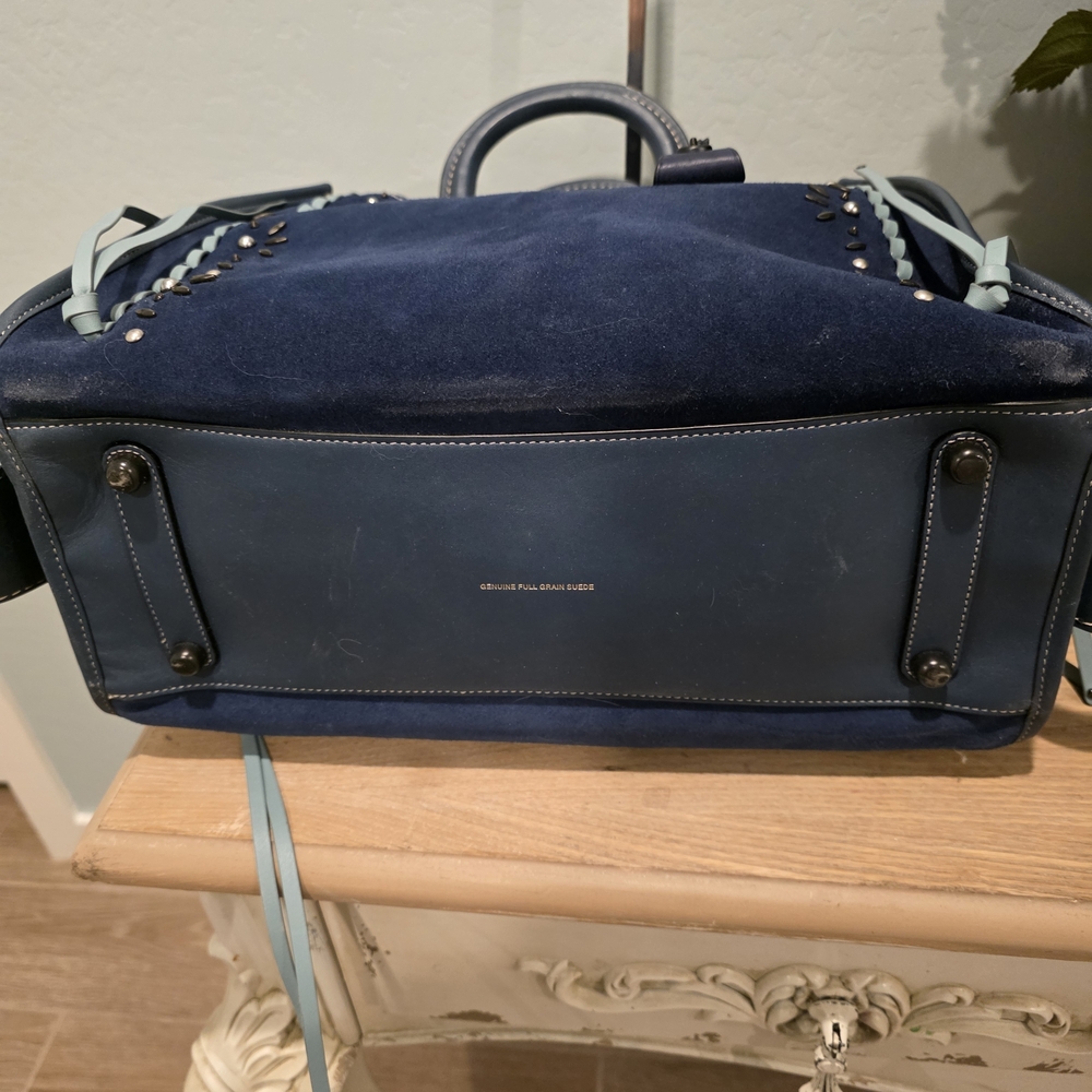 1941 COACH ROGUE 36 BLUE SUEDE CUSTOM WITH WHIPSTICH AND RIVETS, VGC - Picture 8 of 14